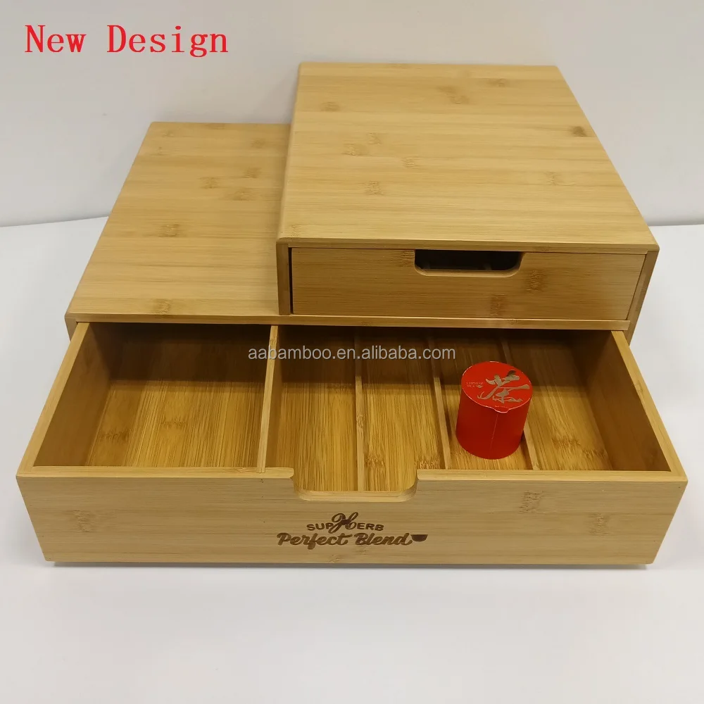 Soporte De Bambú Para Máquina De Café Y Cápsulas De Café,Organizador De Caja  De Té Con 2 Cajones - Buy Máquina De Café Pie,Dolce Gusto Café Cápsula De  Titular,Café Cápsula Caja Titular