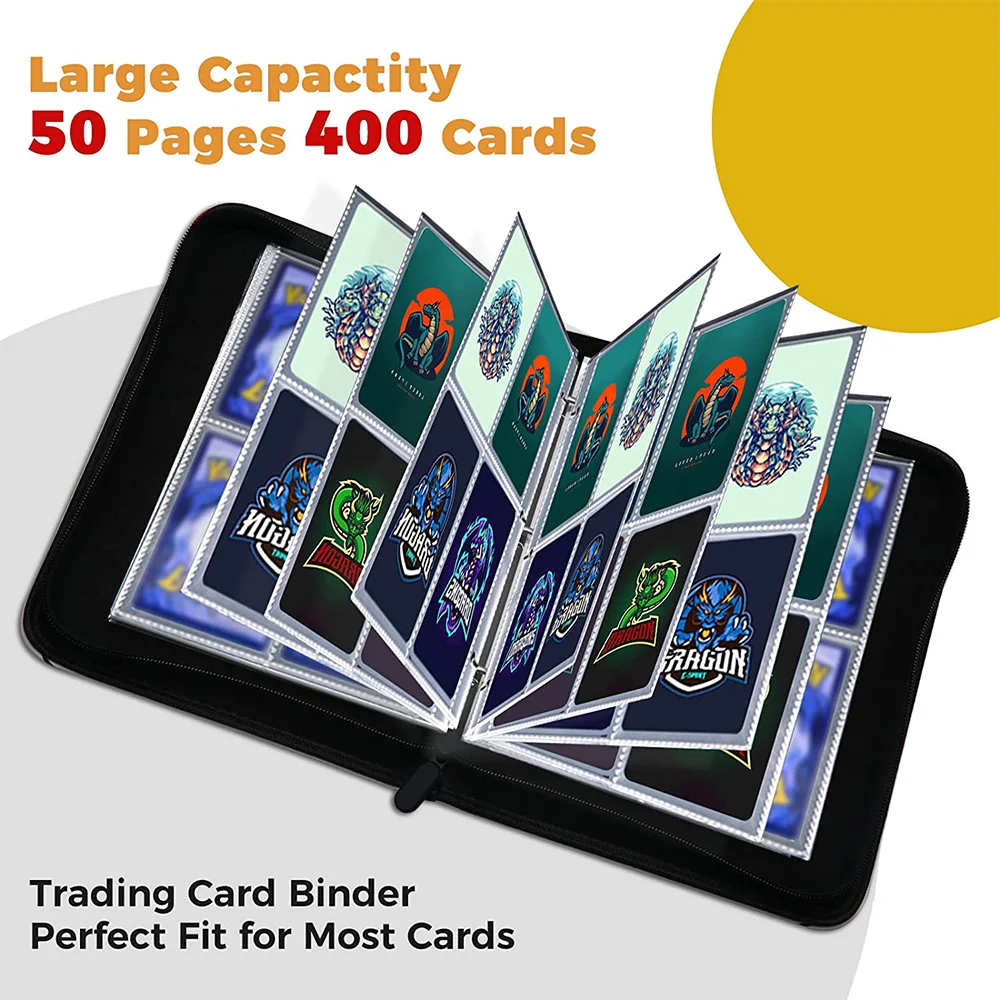 large binder for pokemon cards Amazon.com: Jumbo Card Binder for Pokemon Jumbo Cards, iofeiwak® Oversized  2 Pockets Card Binder with 3 Rings - Holds 80 Cards with 40 Removable  Sleeves main image 1