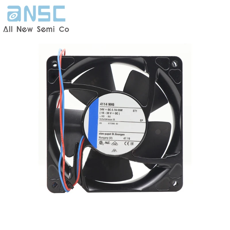 Original Axial flow fan 4114NH6 DC24V 65W 120*120*38mm Transmitter cooling fan