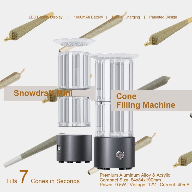 Archibald Snowdraft Free Shipping 7 Pcs at a Time Portable Pre Mini Semi Automatic Cone Roll Filler Cones Filling Machine