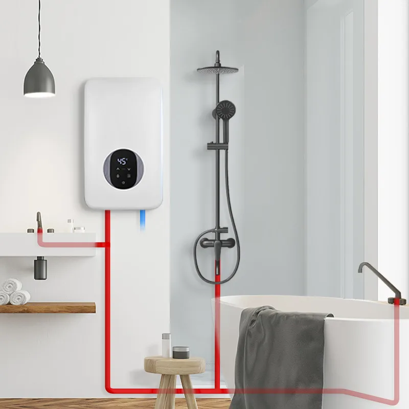 CE Wall Mounted Water Pump Hot Shower Geyser Electric Water Heater Touch Control Instant Hot Shower Water Heater 220V