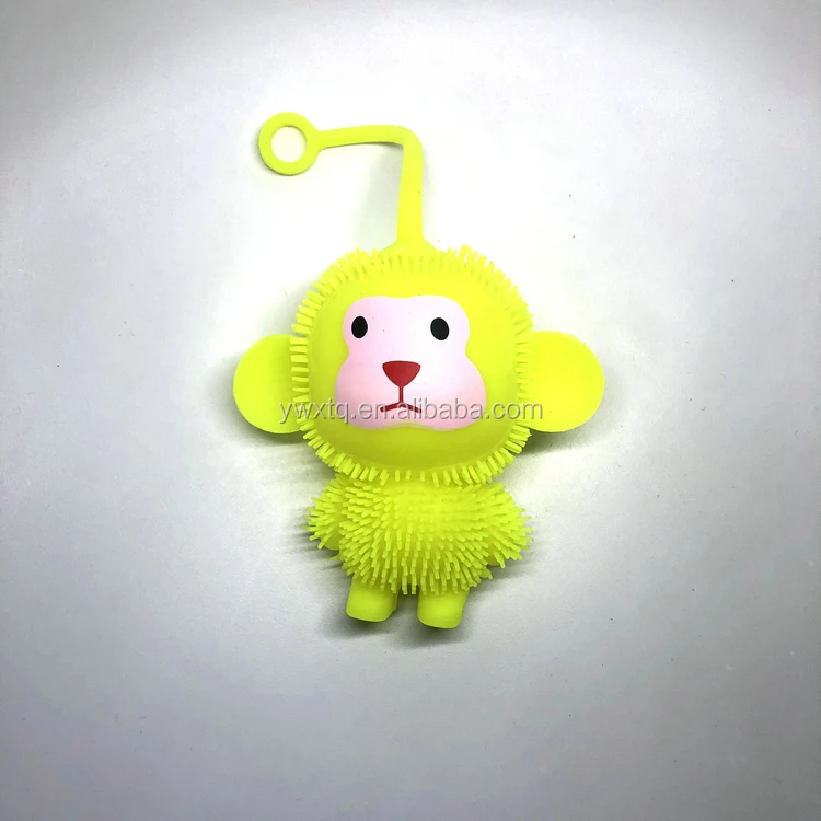 KEHUI Factory Flashing Animal Monkey Soft Puffer Ball  Toys TIKTOK  Hot Selling Promotional Toys