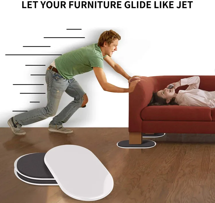 Reusable Large Furniture Sliders Carpet Movers Sliders Oval Heavy