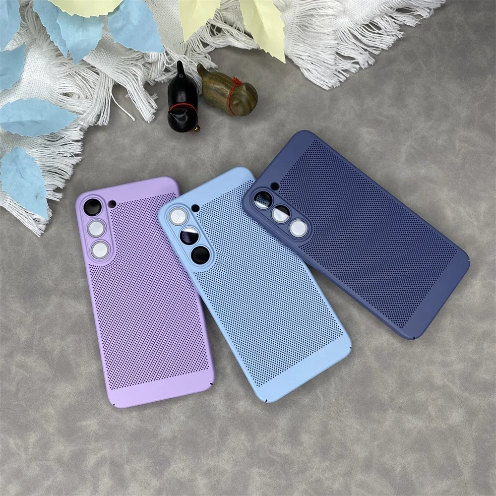 New Arrival Lens Protection Honeycomb Heat Dissipation Hard PC Net Phone Case for Samsung S23 Plus S22 Note 20 Ultra S21 FE