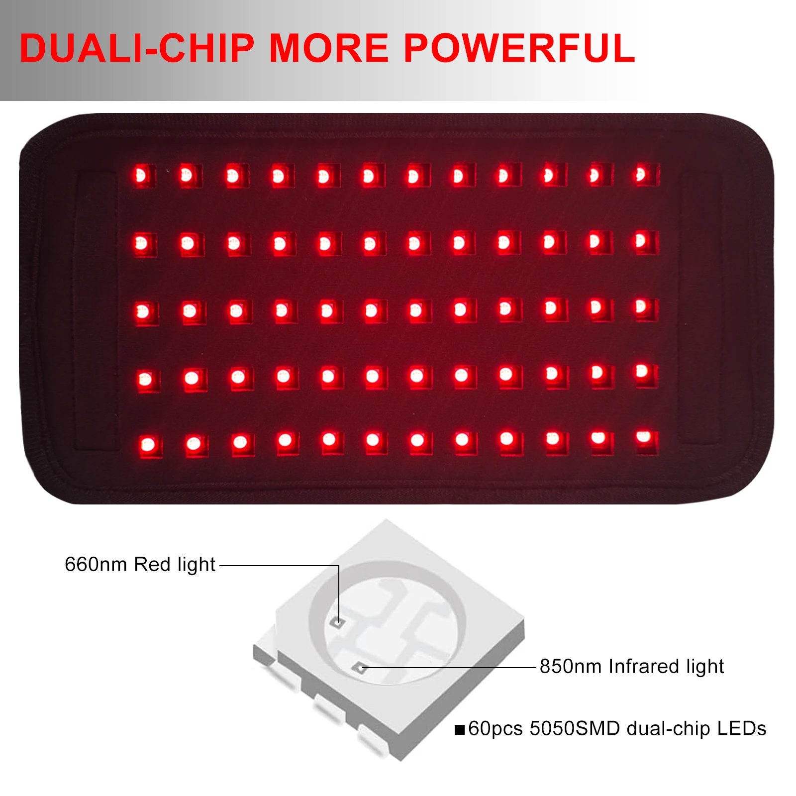 2024 home use 25x13cm mini size portable 660nm 850nm pain relief red light therapy pad supplier