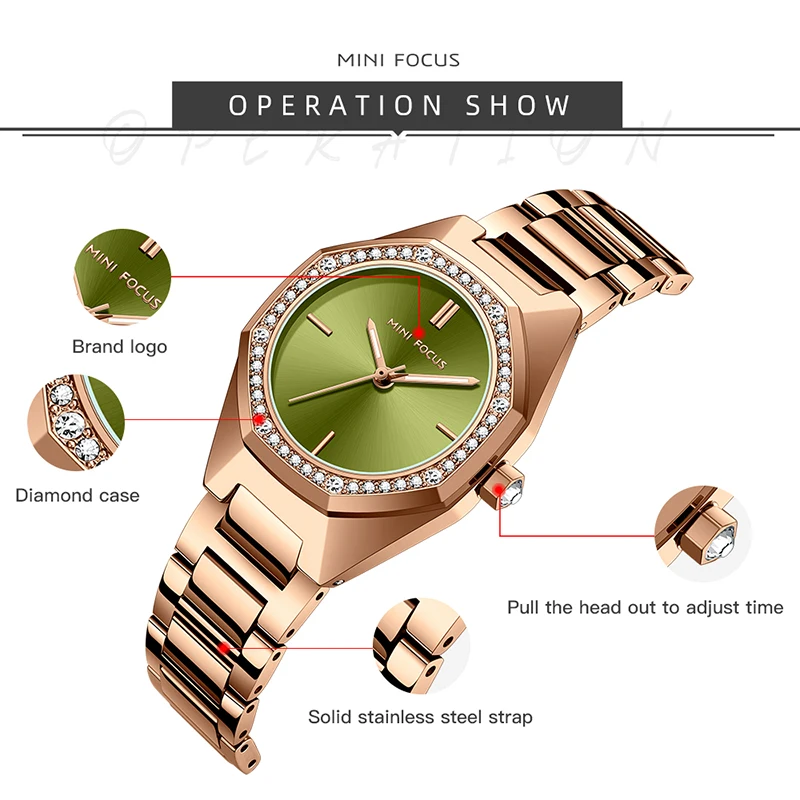 MINI FOCUS 0433 - Minimalist Watch for Women with Diamonds