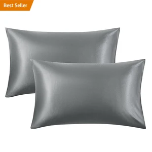 Custom New Design Bedsure Satin Pillowcase Printed Satin Pillow Case Cover 100% Polyester Pillow Case Silk Satin