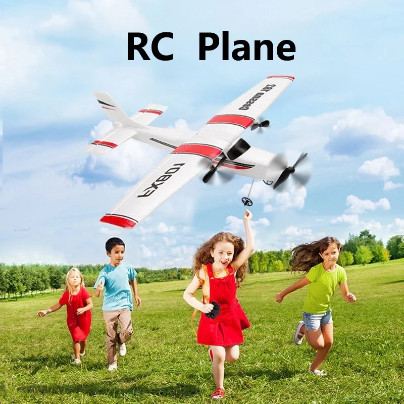 DIY RC Paper Plane Power Kit with Gyro Stabilizer, Electric Remote Control Module with Propellers, Lightweight Foldable Fixed Wing Flying Toy