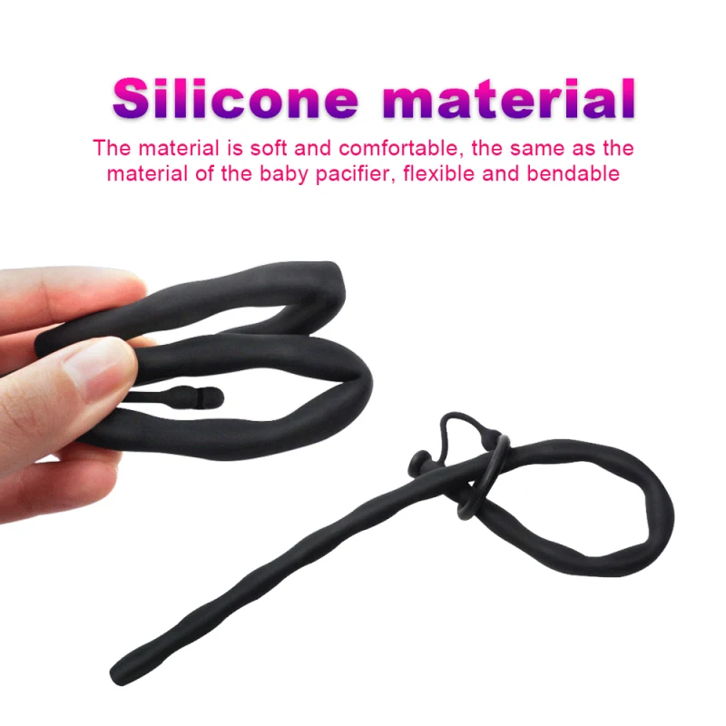 Free Custom Box - Urethral Dilators Soft Silicone Urethra Catheter Sex Toys for Men Penis Plugs Masturbator Sounding Tube