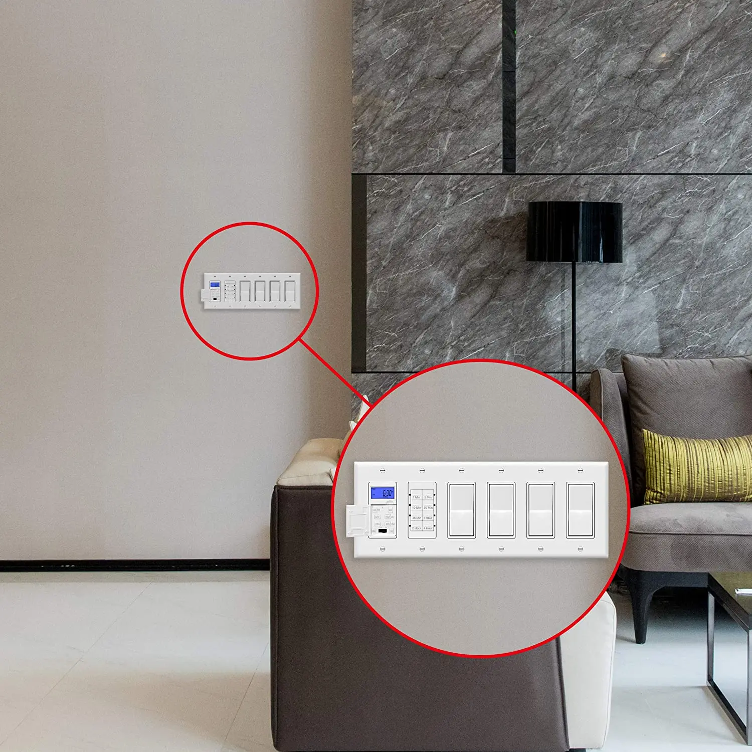 ENERLITES Plaque Murale Pour Interrupteur à Bascule, 6 Voies, 11,4