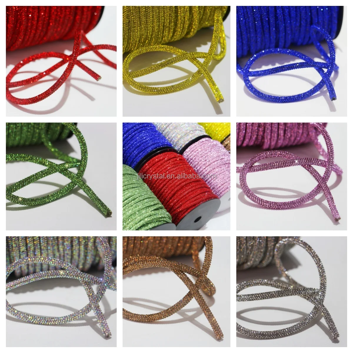 Wholesale Rhinestone Decorative Round Rope for Clothing