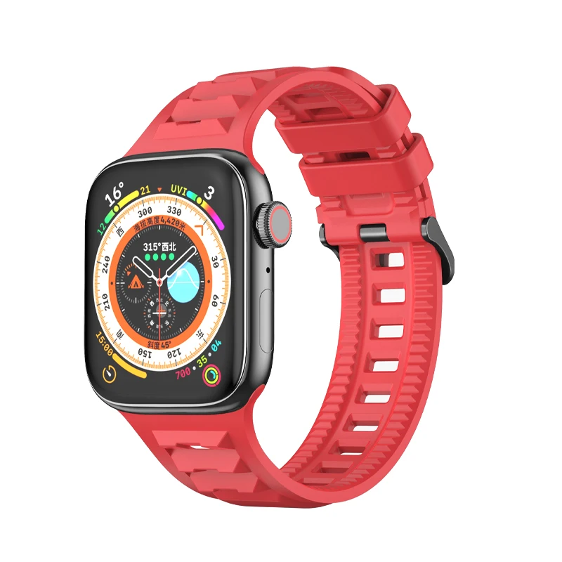 Custom Rubber Watch Strap For Apple Watch Ultra Band 49mm 44mm 45mm