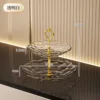 Double-layer fruit platter - transparent white