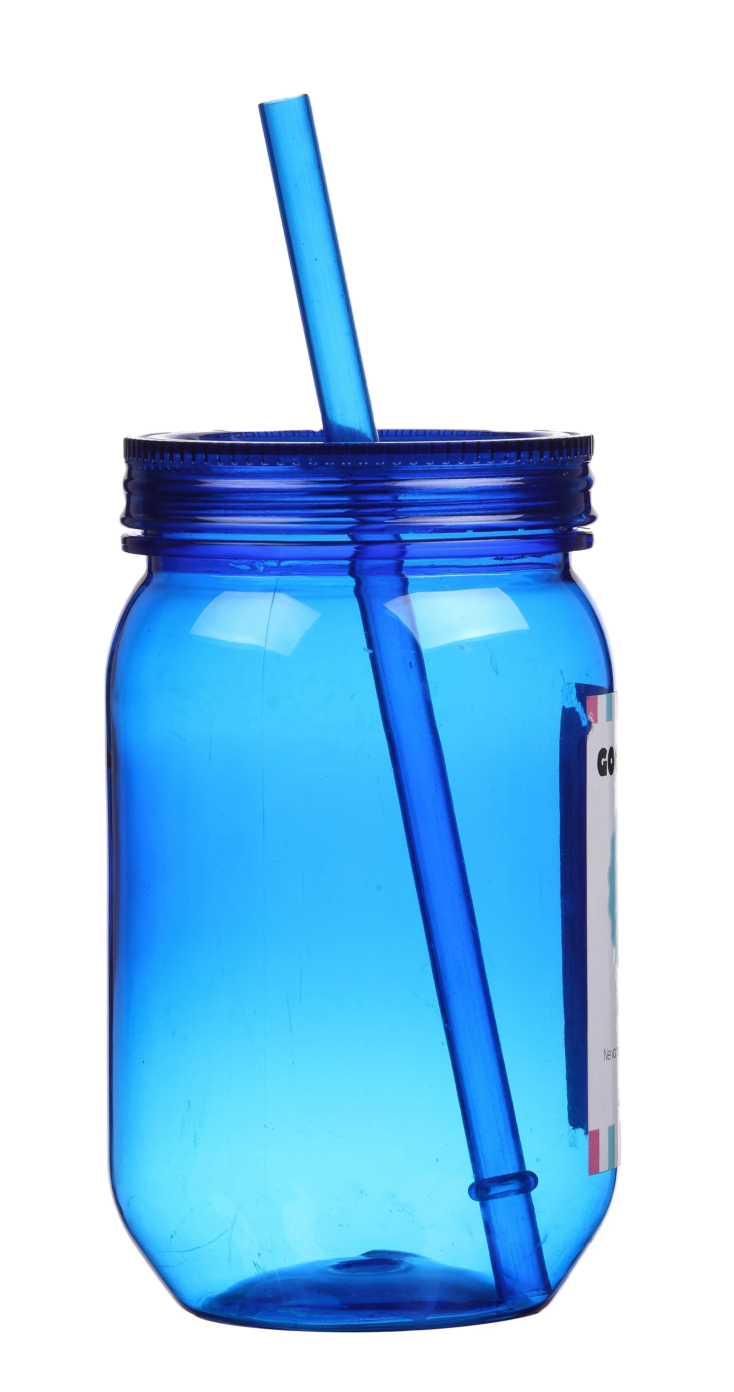 Пластиковая банка с двойными стенками 16 унций, оптовая продажа, с крышками