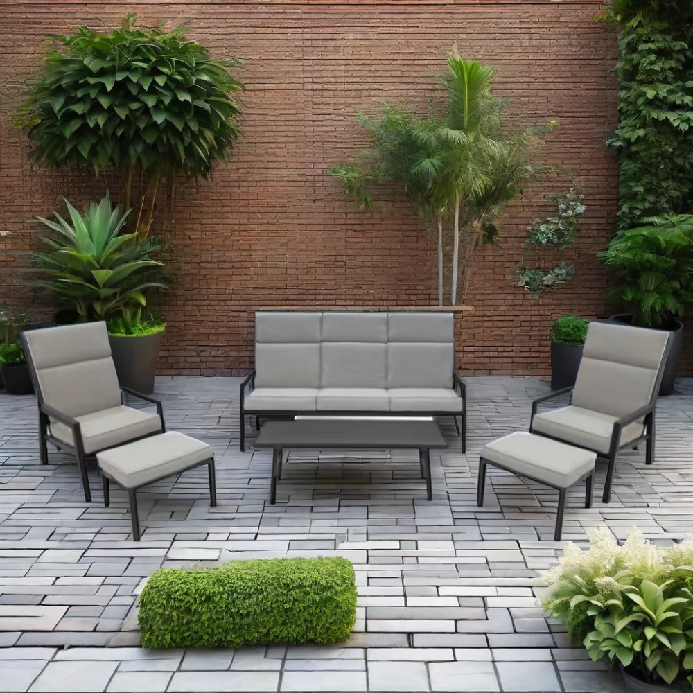 Simply Style Aluminum Frame Patio Garden Sofa Set with Sprayed Color ...