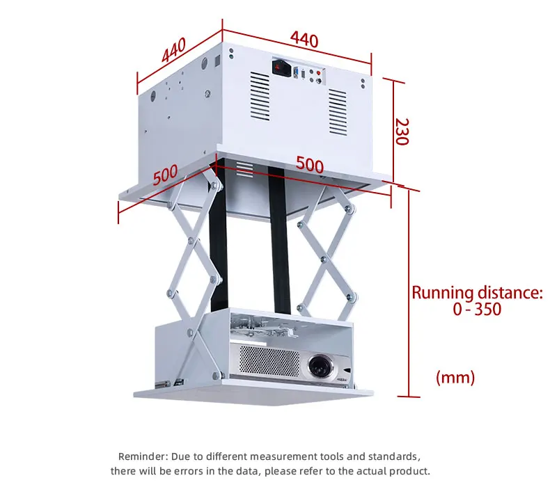 Center Control Ceiling Mount Motorized Projector Lift Hidden Drop Down