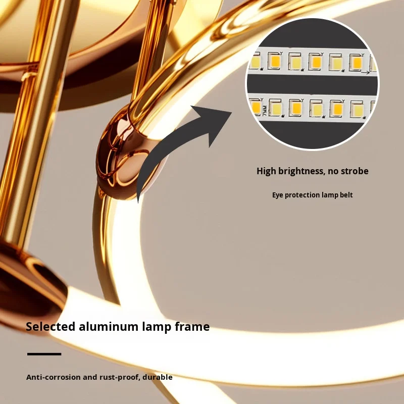 مصباح معلق حديث من الطراز الإسكندنافي مع إضاءة LED، تصميم بسيط على شكل حلقة، مناسب لغرفة الطعام وغرفة المعيشة وغرف النوم الرئيسية لمصابيح السقف