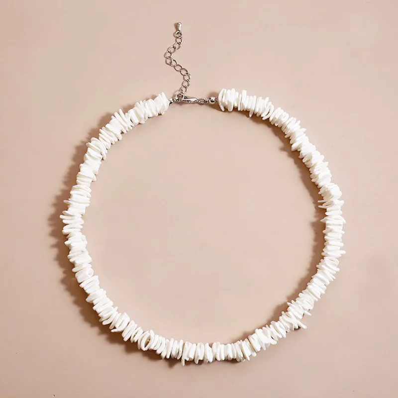 white broken shell necklace