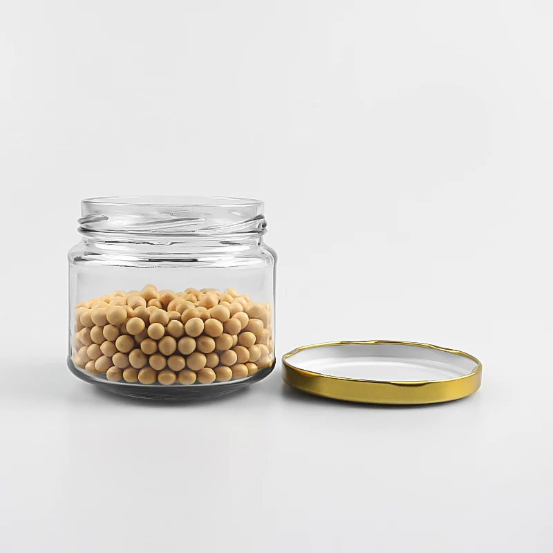 10oz 250ml 300ml in Stock Wide Mouth Breakfast Honey Bee Jam Hot Chilli Sauce Chutney Dressing Storage Glass Jar With Lug Lid