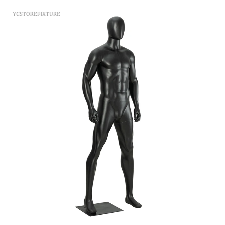 Full Body Male Mannequin Metal Base Retail Clothing Display Fiberglass 