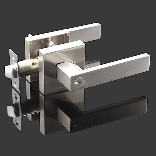 Zinc Alloy Tubular Door Handle with Key Lock and Keys for Wooden Doors