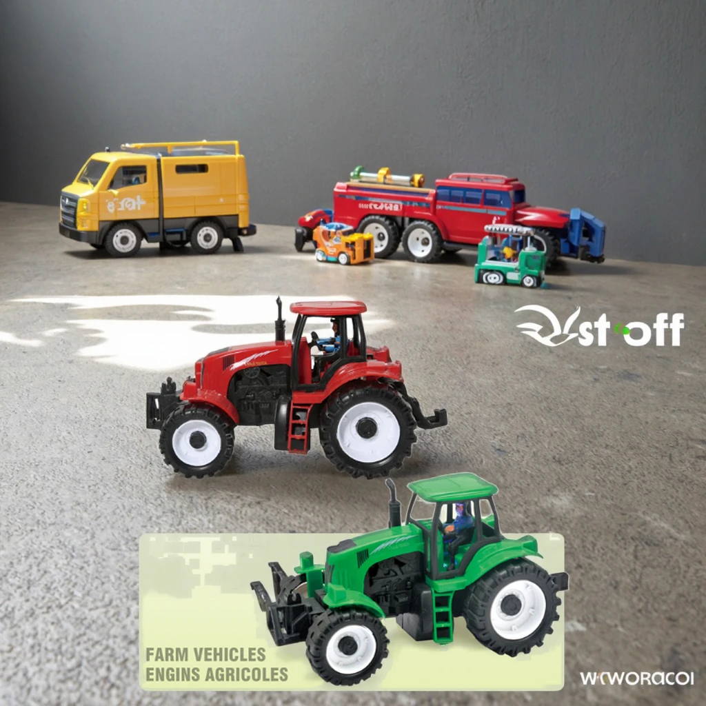 Friction Farmer Tractor Car Vehicle Toy for Kids Window BOX Diy Toy Cheap  Plastic ABS Inertia Reptile Truck Car Plastic Unisex