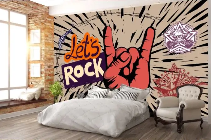 Design personalizado estéreo grafite abstrato música arte mural de