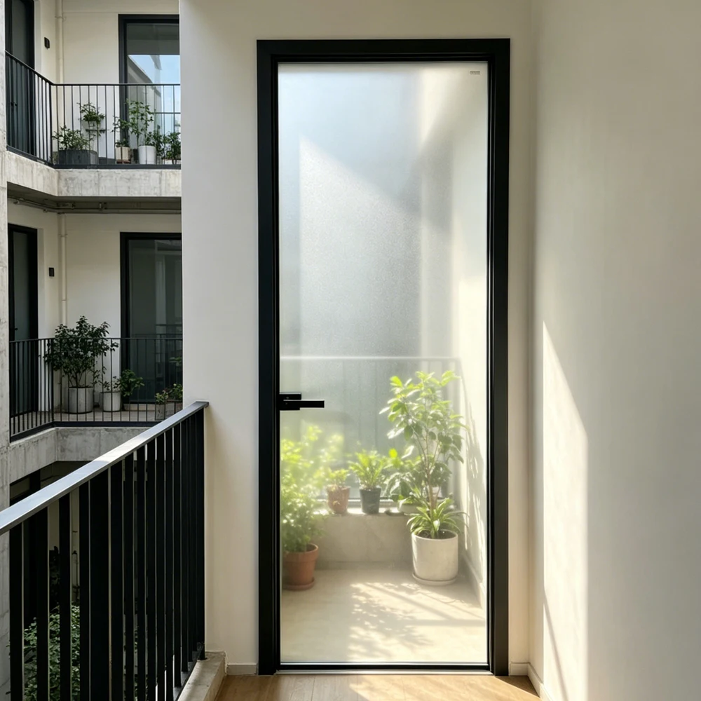 Modern Minimalist Slim Frame Aluminum Swing Door