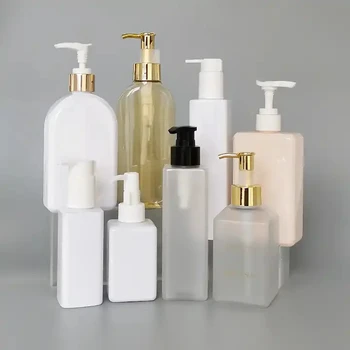 New luxury pet plastic hand body lotion liquid soap shower gel shampoo conditioner and lotion packaging pump bottles