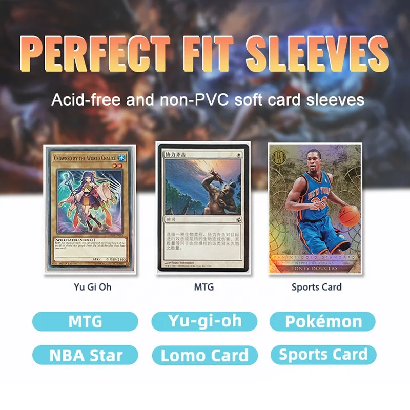 67x94mm Blue Light Sports Card Sleeves Custom Basketball Football Baseball  Penny Soft Sleeves Ultra Clear Card Sleeves