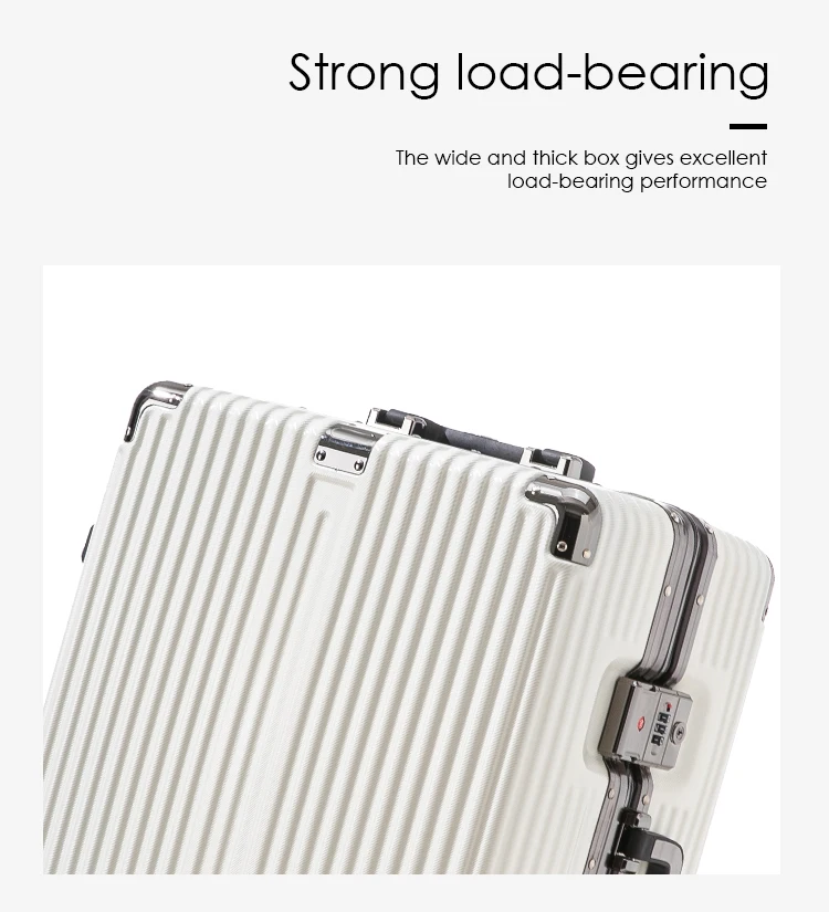 Prosperity Designer Carry on 3 Piece Retractable Handle Travel Luggage Sets Pilot 4 Wheels Suitcase Aluminium