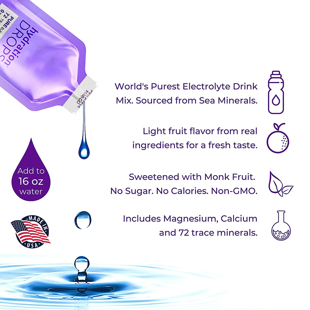 Hydration Pre Workout Drinks Water Antioxidant Energy Supplements Convenient Packet Drink Bag