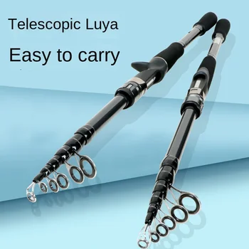 CHEERY Carbon Retractable Lure Rod Wholesale Straight Handle Ultra Light Hard Medium Fast Action Carp Ocean Beach Fishing Rod – Hard Lure – view 4
