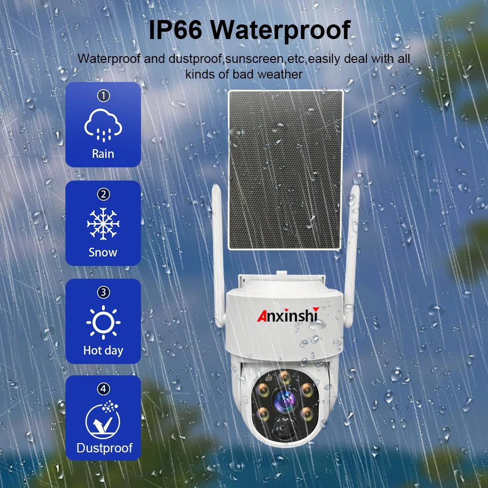 Eseecloud Outdoor Solar Wireless Security Camera System 4MP PTZ Dome with Monitor Garden
