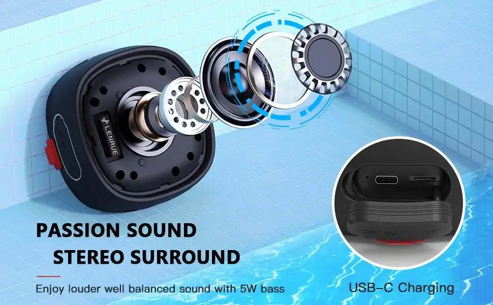 Lenrue F9 Speaker With Rgb Lights,Ipx7 
