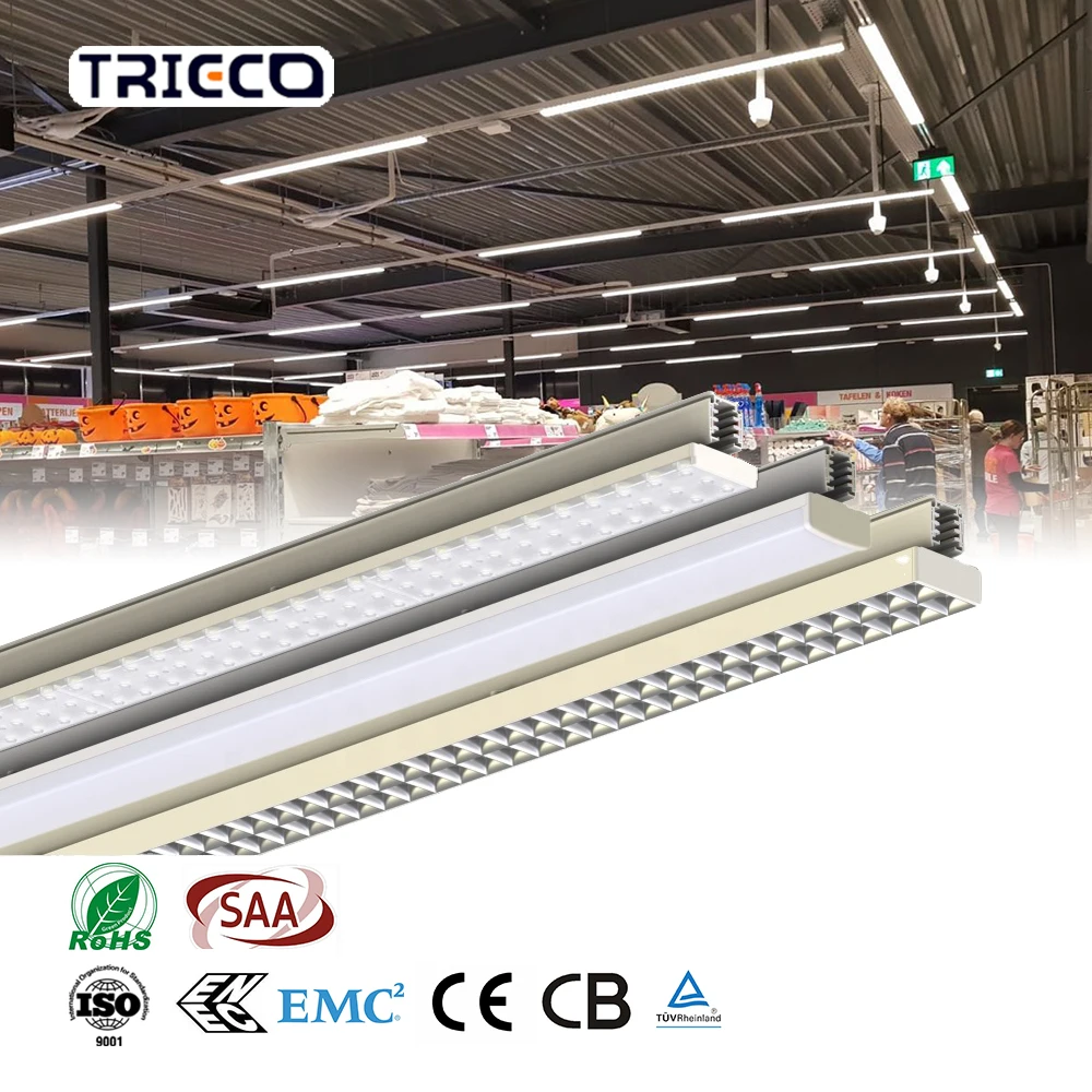 TRIEO Горячая оптовая продажа 160 лм/Вт белый или розничный супермаркет линейный трек свет
