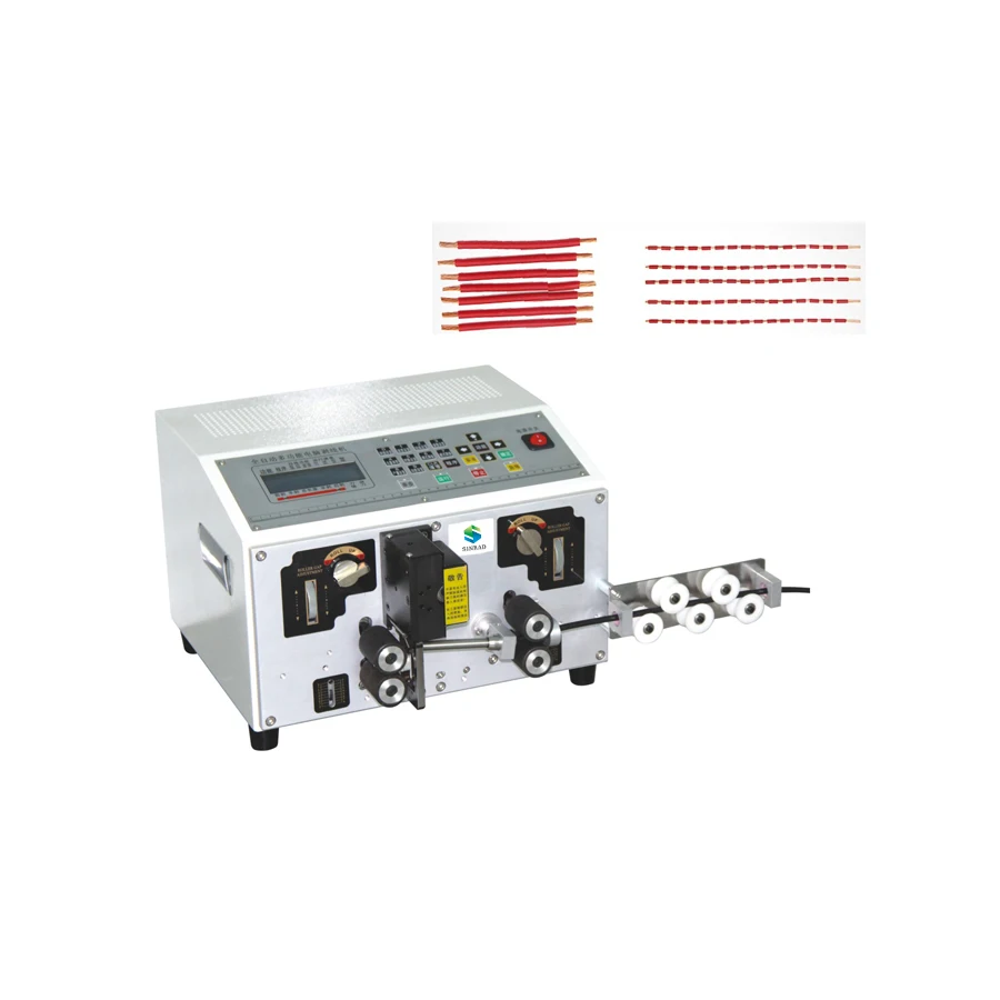 High Speed Automatic 4 Wheels Two Wire Cable Striping Cutting Machine for Data Cable Cutting Stripping