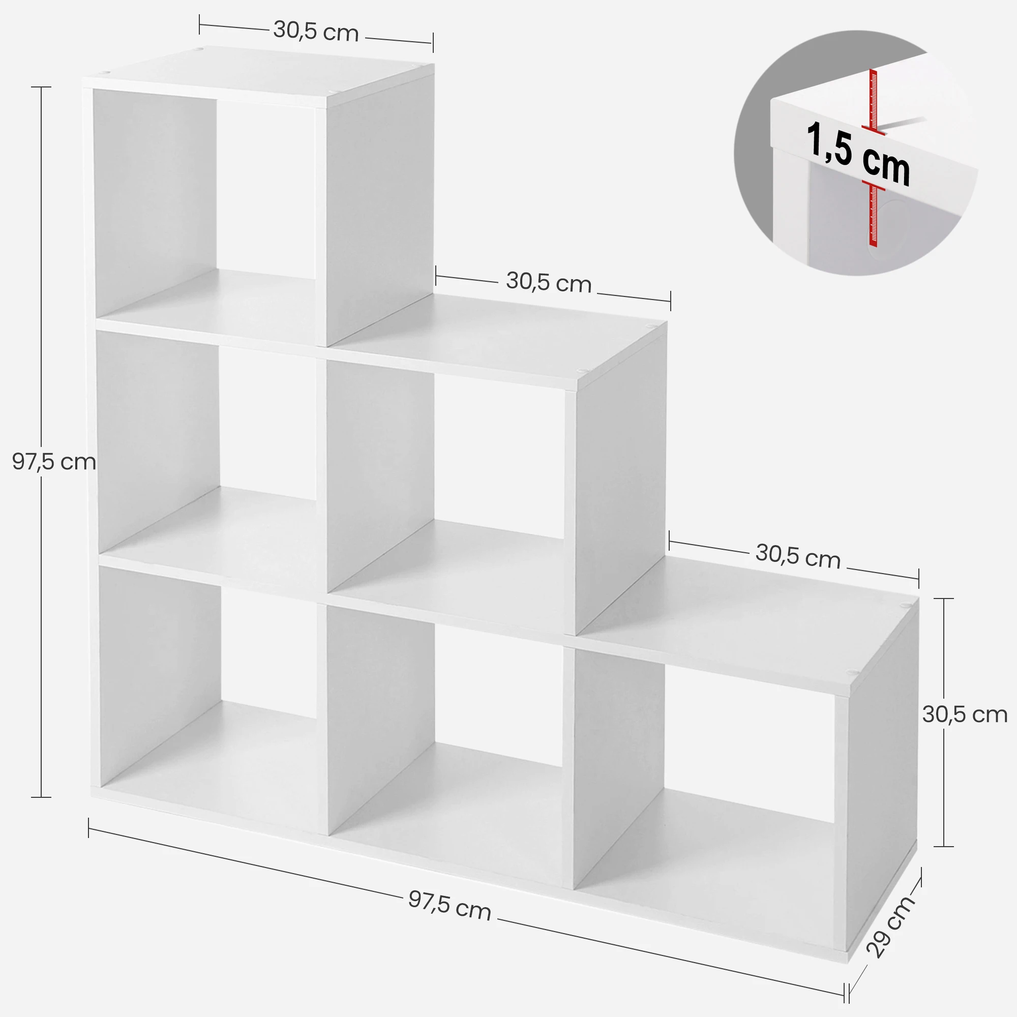 Vasagle Cube Storage Organizer Ladder Shelf White Bookshelf Mdf Wooden