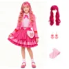 Red and pink complete outfit, wig, earrings, socks