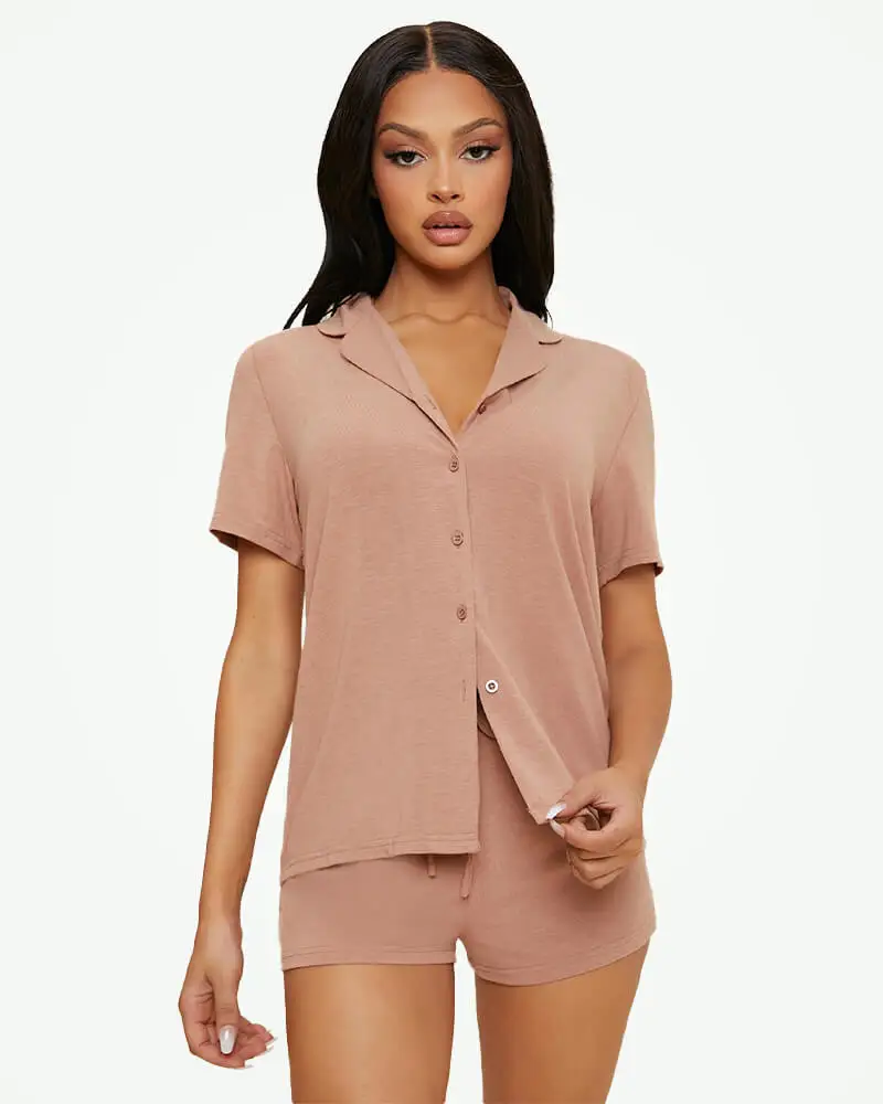 Women's Short Sleeve Button-Down Pajama Set | Bamboo Viscose, Cool & Lightweight For Hot Sleepers - View #7