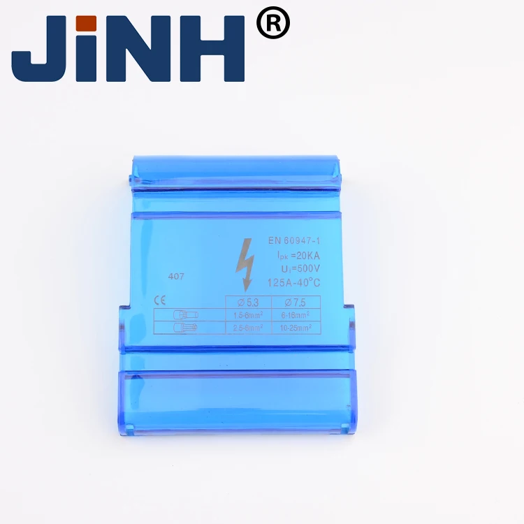 Direct Factory High Quality JH8407 With 4 Copper Bar Metal Box Din Rail Bar Terminals Connector Box From Jing Hong