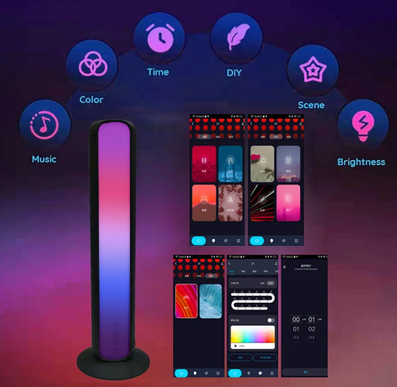 Smart Light Bars Flow Gaming RGB TV Ambiance Backlight Music Sync Color Changing Light Bar BT App Remote Control