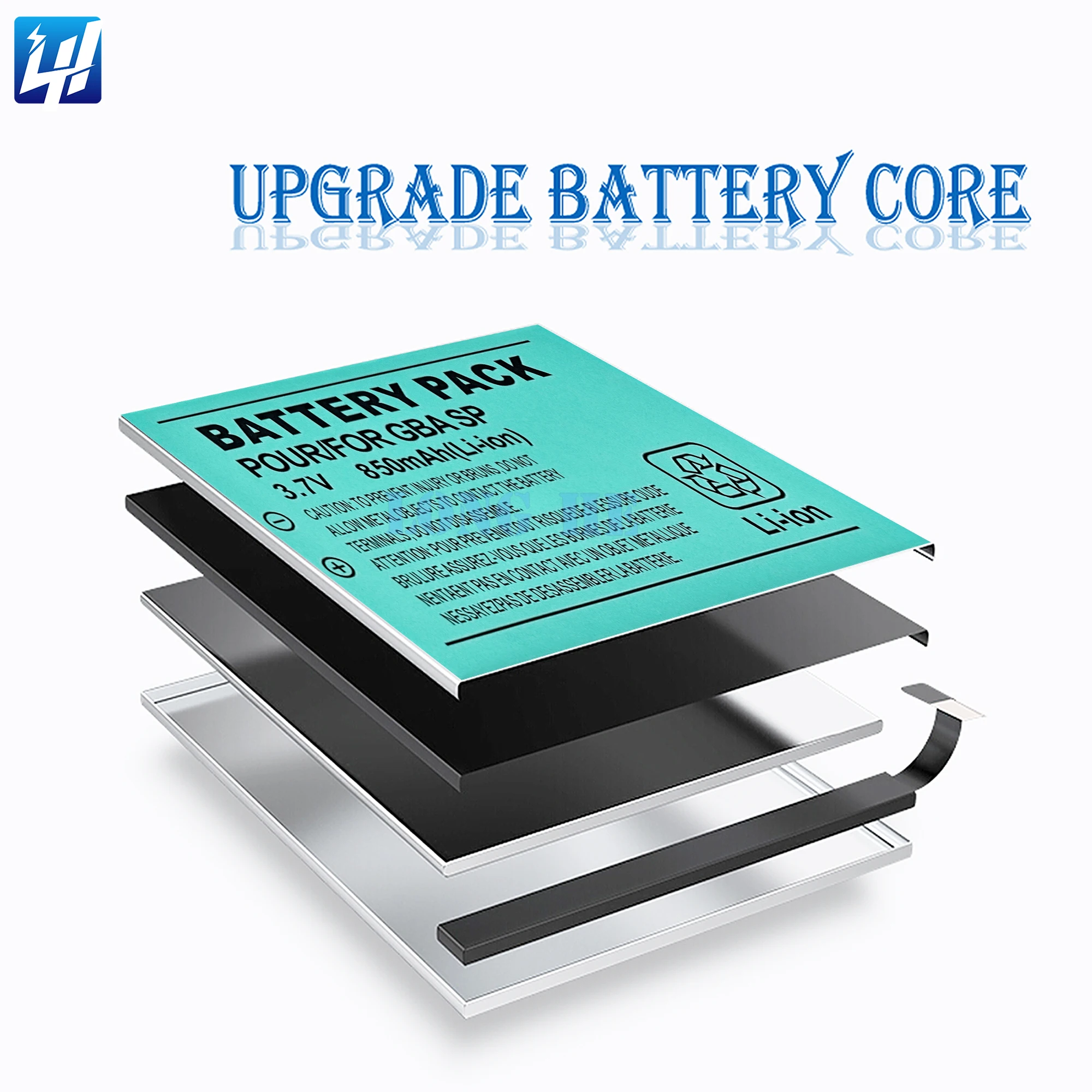 OEM GBA SPバッテリー交換用 3.7V 850mAh リチウム充電池