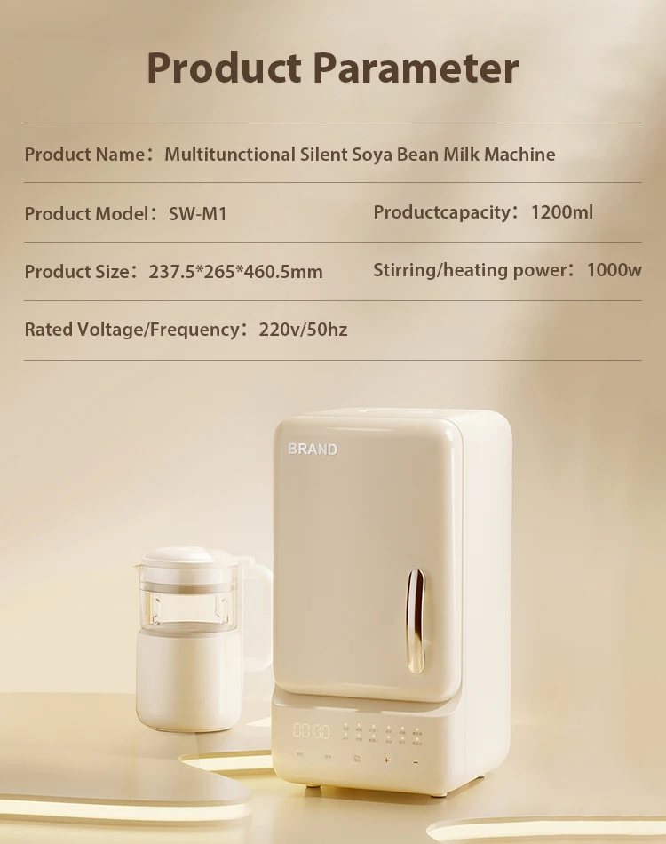 LYNICESHOP Soybean Milk Maker, 6-in-1 Multi-Functional