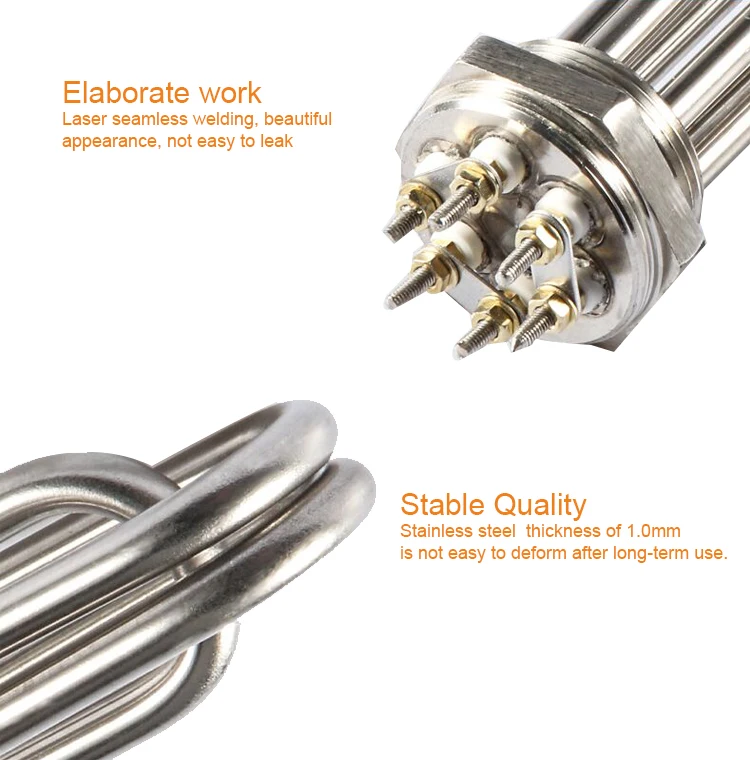 220v 380v 3kw 6kw 9kw 12kw Electric Water Heater Element Dc Immersion