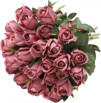 Artificial 9heads Rose Bouquet Silk Roses Buds Realistic Arrangement Flora for Decoration Wedding Party Centerpieces