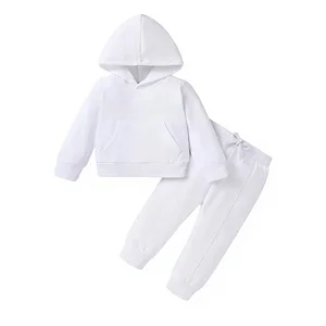 Baby Clothes for Girls & Boys Solid Color Hoodie and Sweatpants Toddler Sweatsuit Made in China
