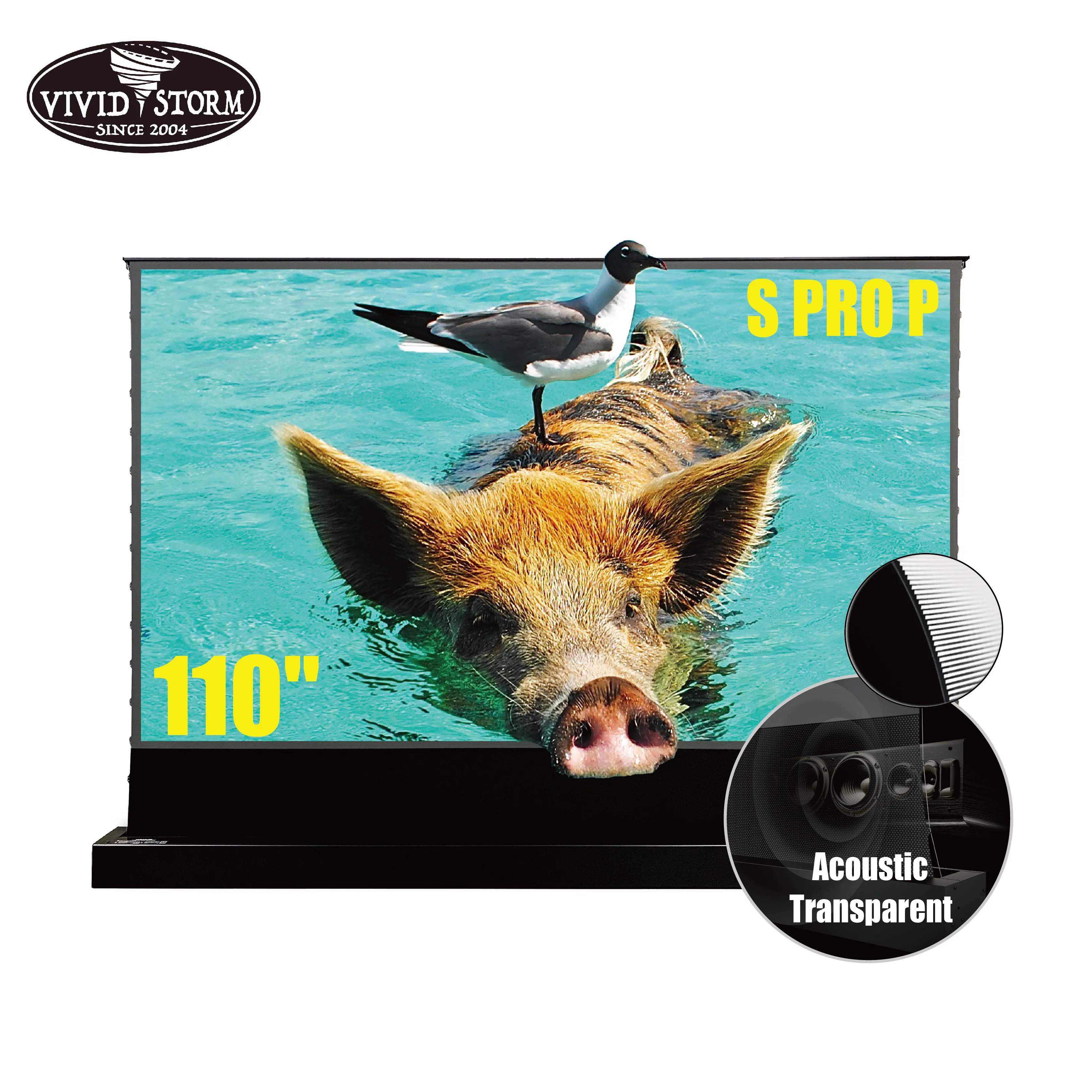 
 VIVIDSTORM S PRO P 110 дюймовый ультракороткий лазерный 4k складной домашний/кинотеатр Портативный звук акустически прозрачный напольный экран  