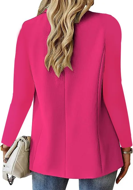 Hot Selling Women's Large Size Solid Color Long Sleeve Office Blazers Suit Business Small Suit Jacket
