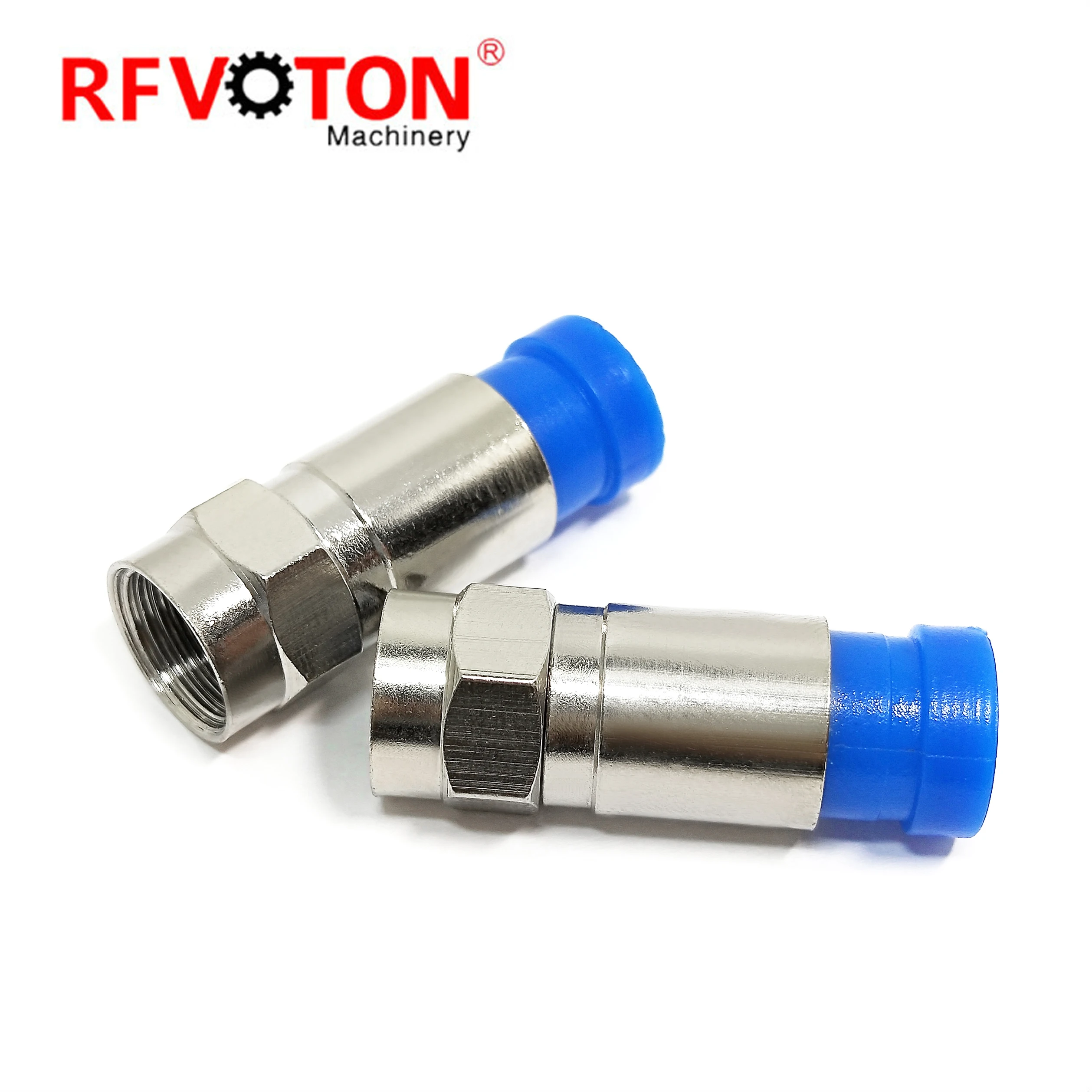 Factory supply low price F male plug straight compression rg6 cable rf coaxial connectors in stock factory